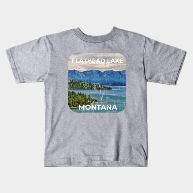 FLATHEAD LAKE MONTANA Kids T-Shirt by Cult Classics